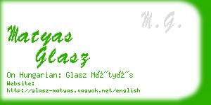 matyas glasz business card